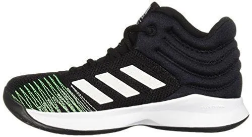 adidas Unisex Pro Spark 2018 Basketball Shoe, Black/White/Shock Lime, 5 M US Big Kid