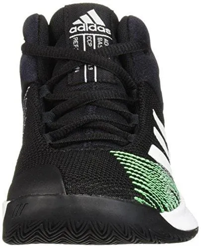 adidas Unisex Pro Spark 2018 Basketball Shoe, Black/White/Shock Lime, 5 M US Big Kid