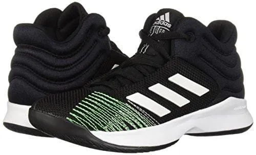 adidas Unisex Pro Spark 2018 Basketball Shoe, Black/White/Shock Lime, 5 M US Big Kid