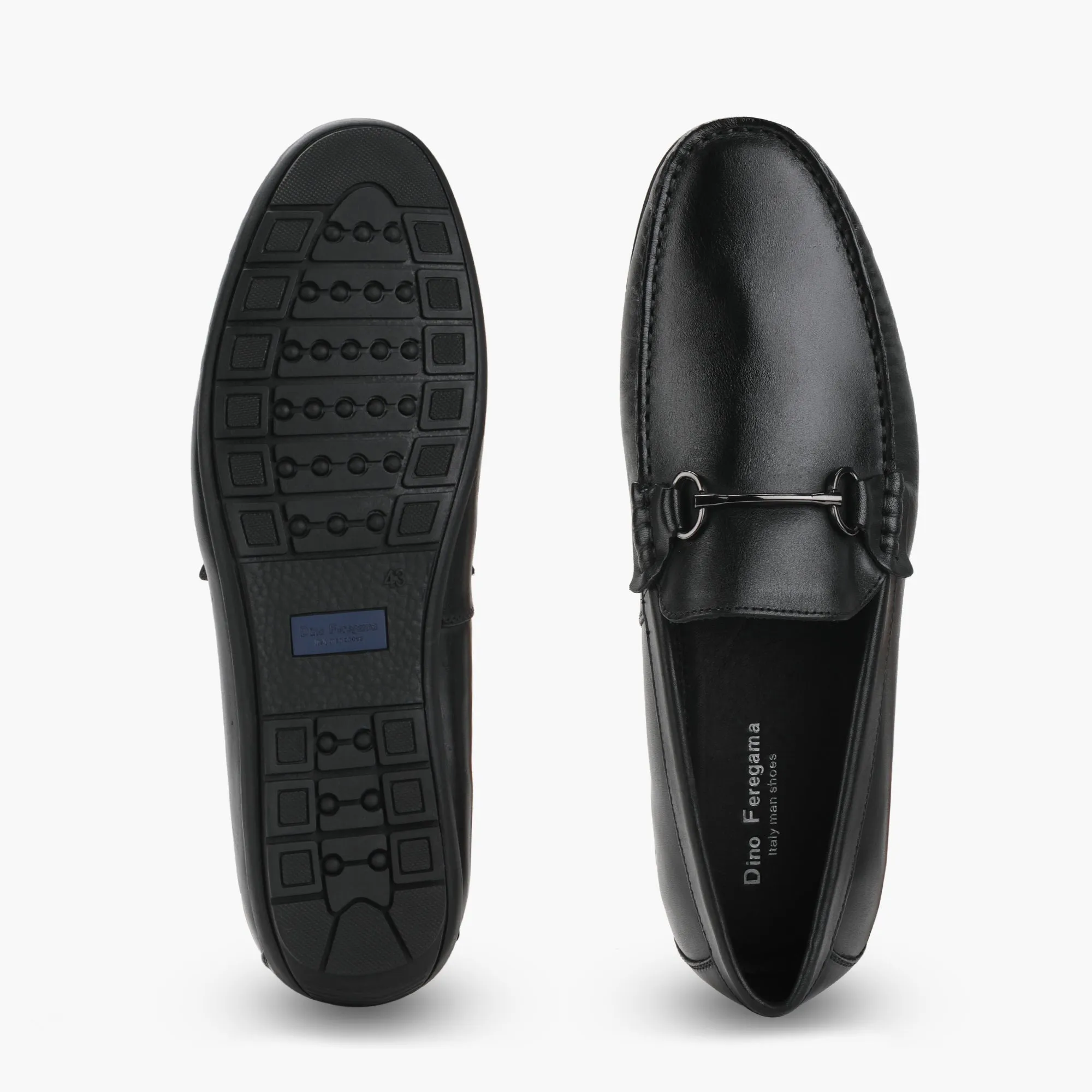 Bit Detailed Burnished Leather Loafers