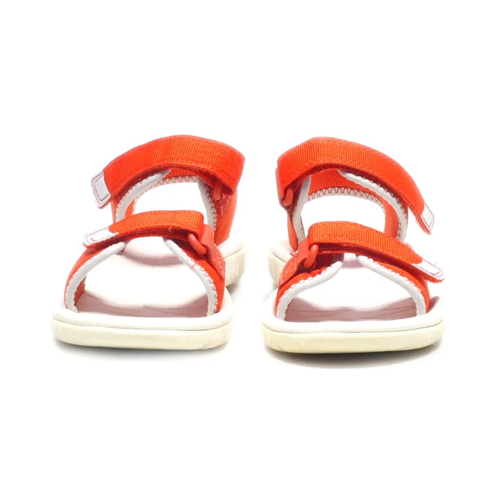 Clarks Surfing Tide Flat Sandals Fabric Orange Colour For Kids
