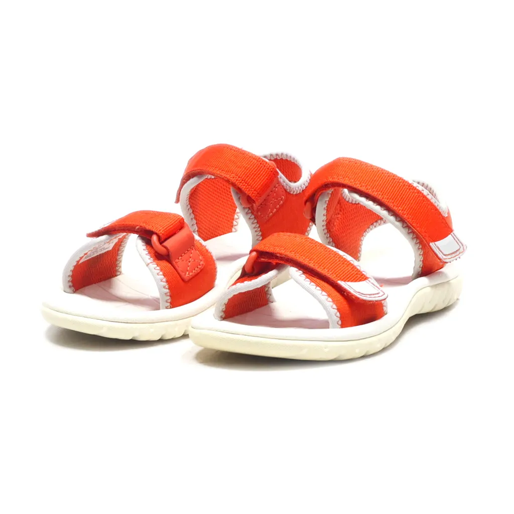 Clarks Surfing Tide Flat Sandals Fabric Orange Colour For Kids