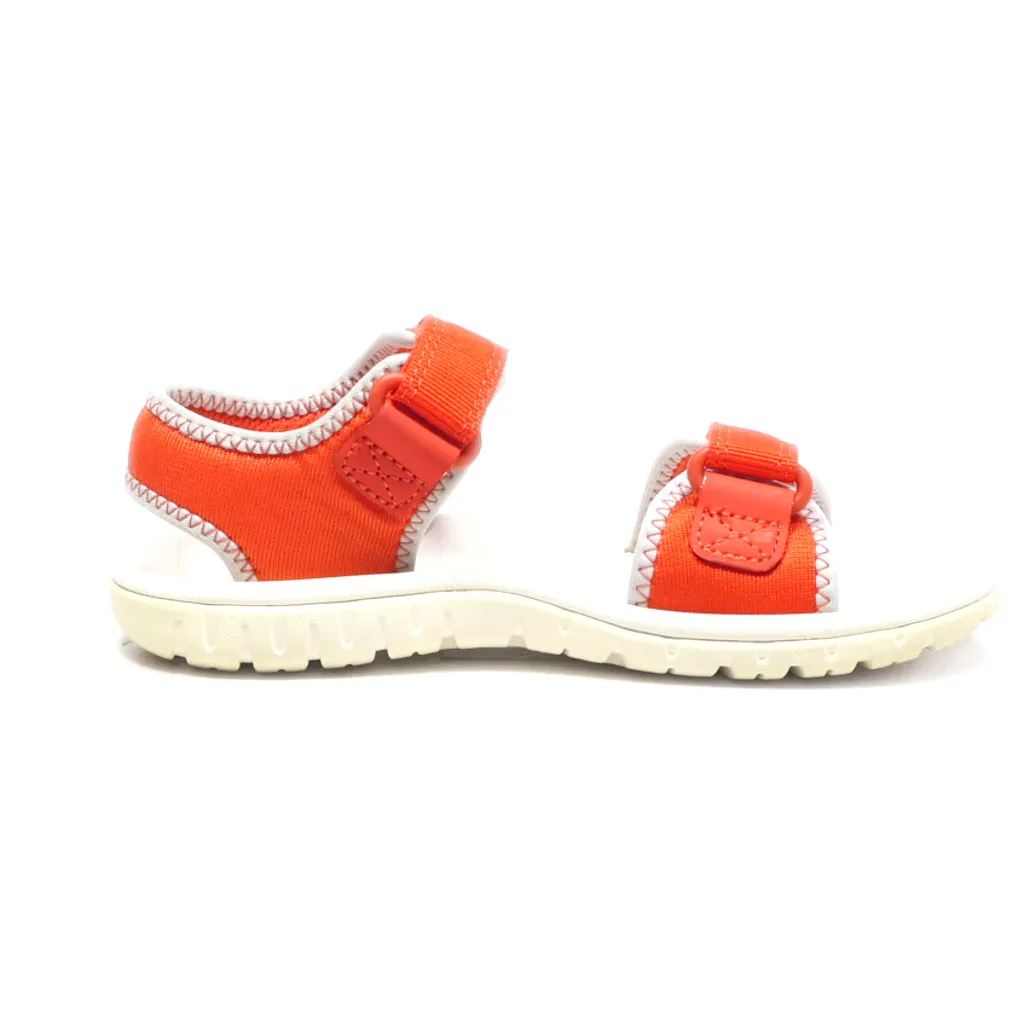 Clarks Surfing Tide Flat Sandals Fabric Orange Colour For Kids
