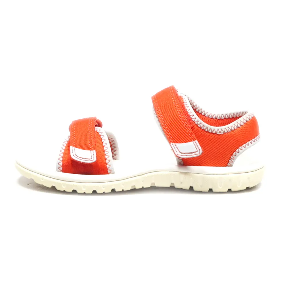 Clarks Surfing Tide Flat Sandals Fabric Orange Colour For Kids