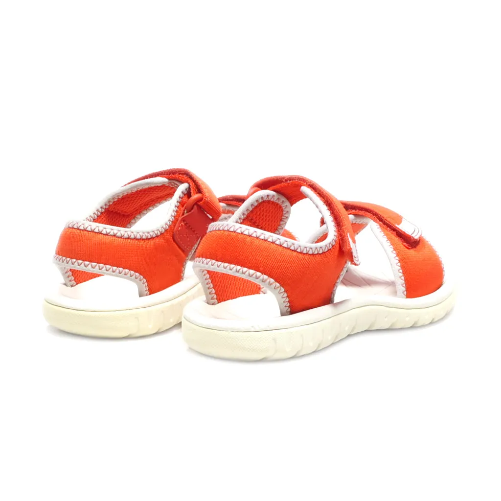 Clarks Surfing Tide Flat Sandals Fabric Orange Colour For Kids