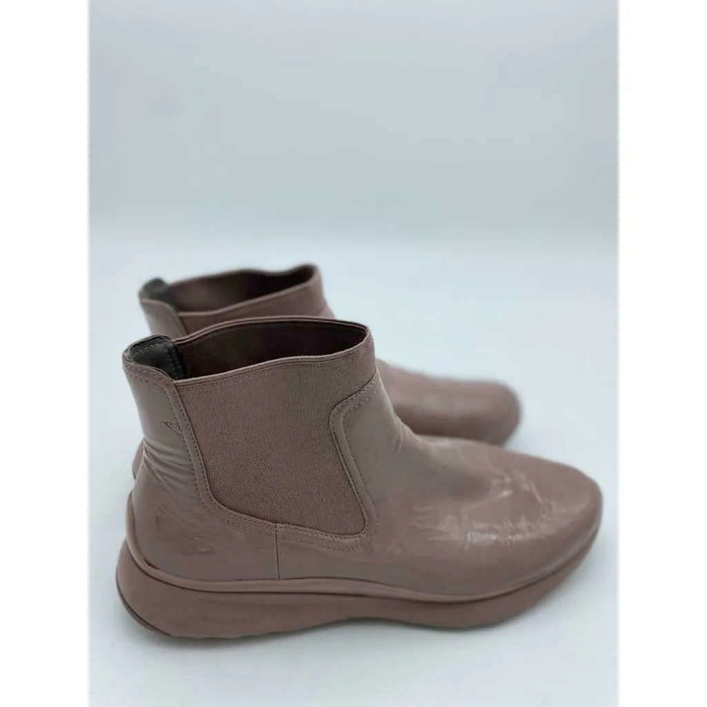 Cole Han Weather Proof Pink Leather Pull On Ankle Boots Size 7.5