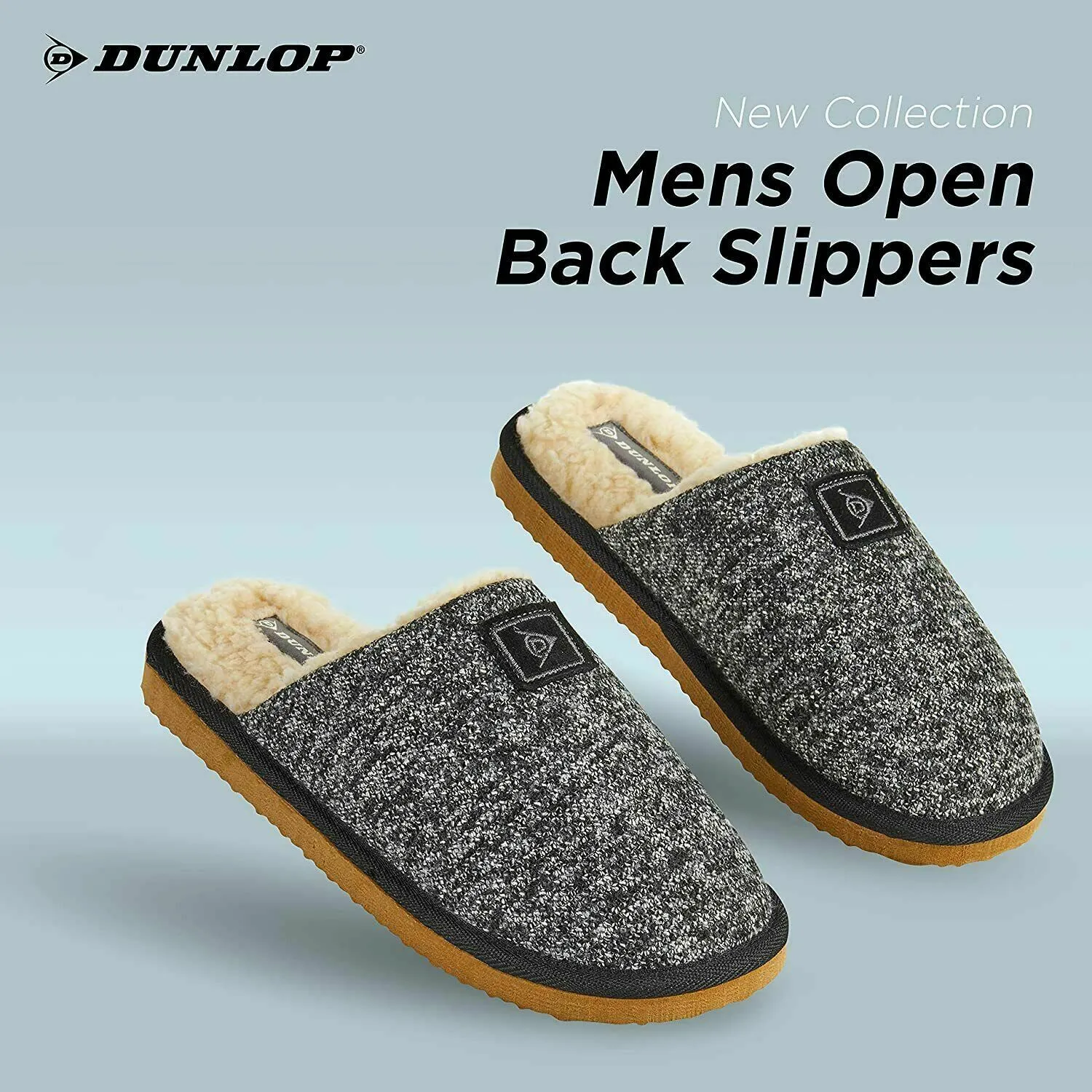 Dunlop Comfy Memory Foam Slippers with Rubber Sole Anti Slip for Men