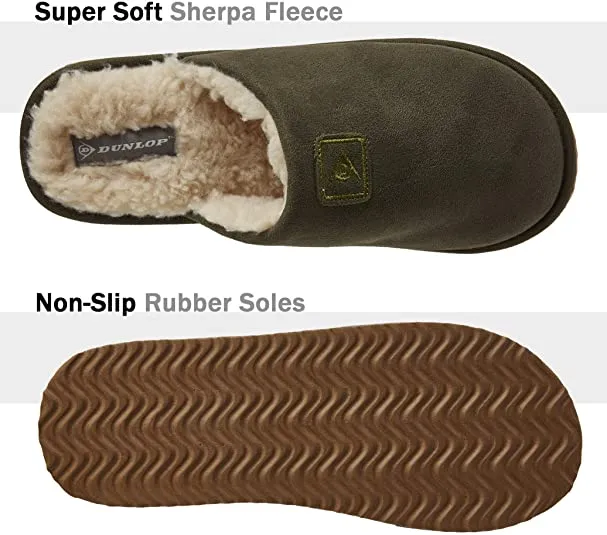 Dunlop Comfy Memory Foam Slippers with Rubber Sole Anti Slip for Men