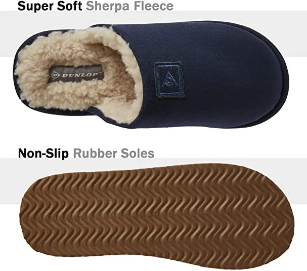 Dunlop Comfy Memory Foam Slippers with Rubber Sole Anti Slip for Men