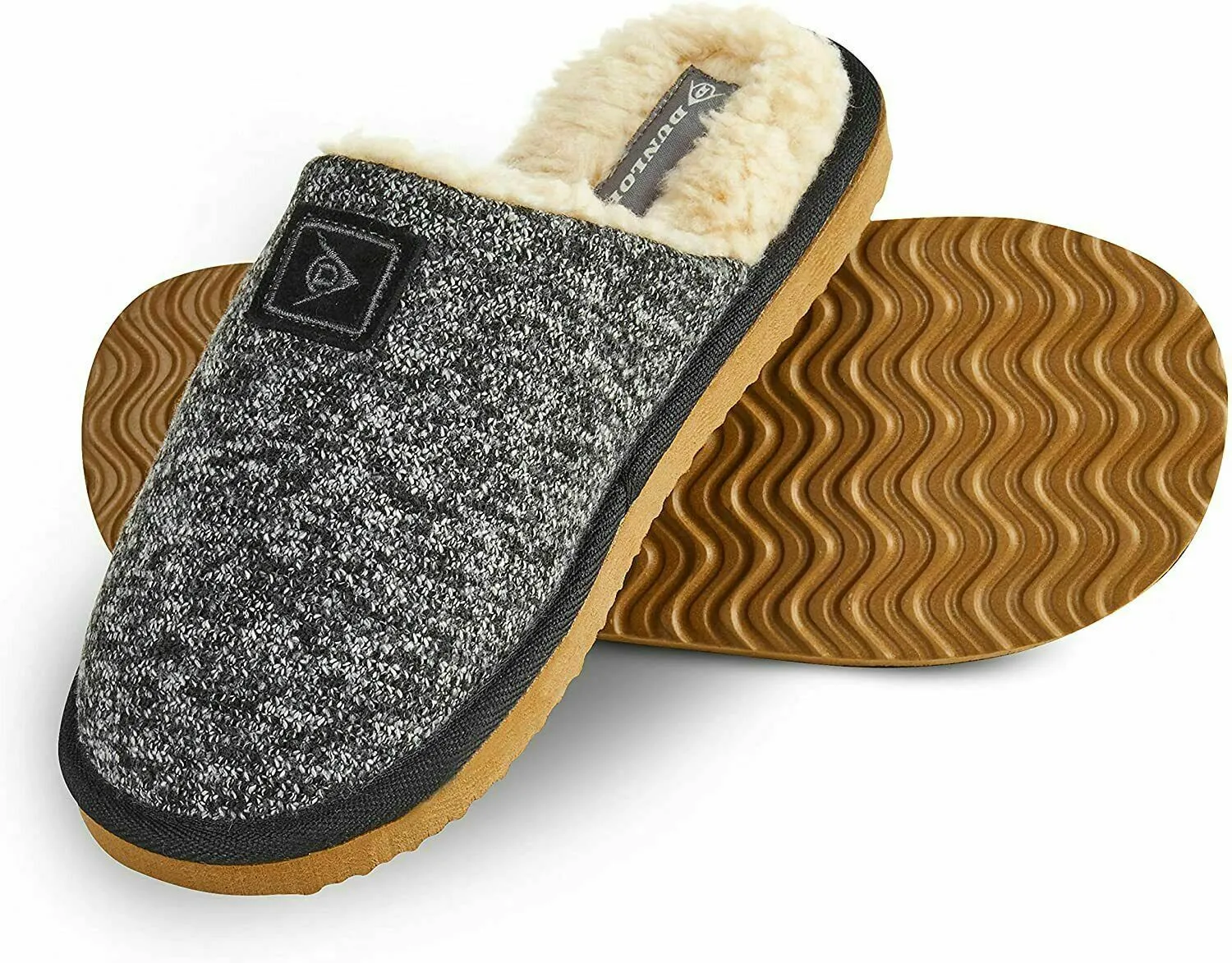 Dunlop Comfy Memory Foam Slippers with Rubber Sole Anti Slip for Men