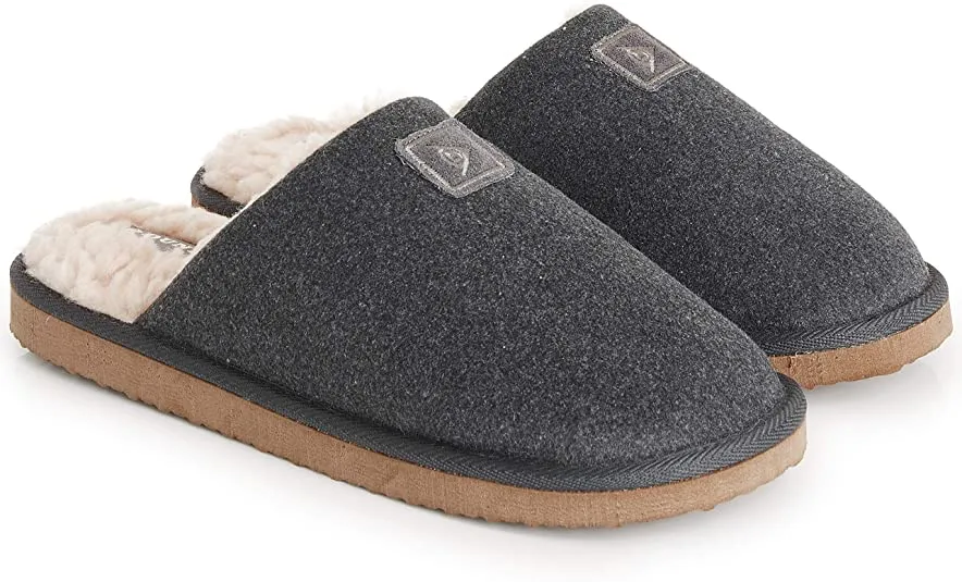 Dunlop Comfy Memory Foam Slippers with Rubber Sole Anti Slip for Men