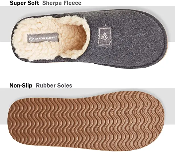 Dunlop Comfy Memory Foam Slippers with Rubber Sole Anti Slip for Men