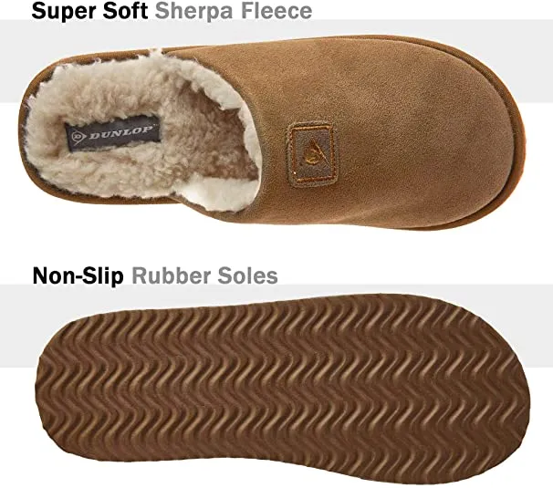 Dunlop Comfy Memory Foam Slippers with Rubber Sole Anti Slip for Men