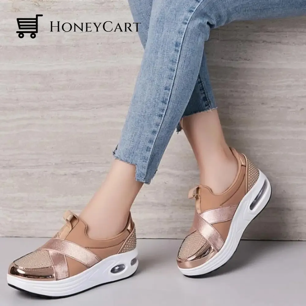 Fashionable Shoes for Bunions Platform Slip On Sneakers
