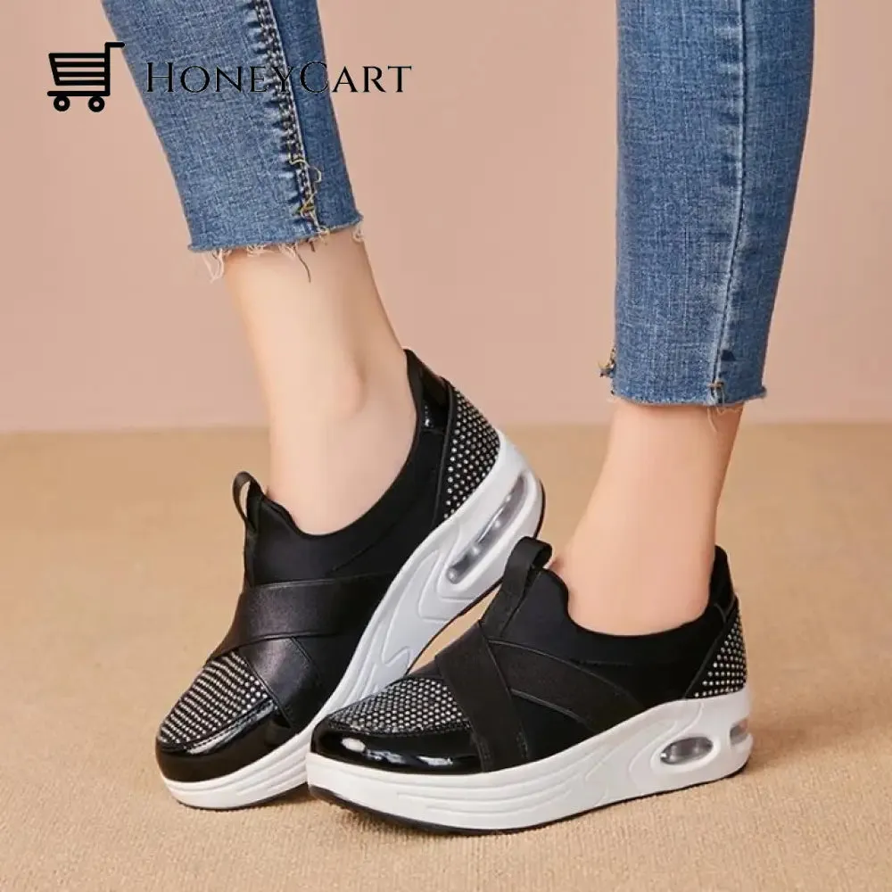 Fashionable Shoes for Bunions Platform Slip On Sneakers
