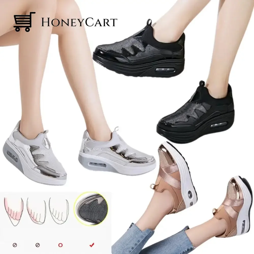 Fashionable Shoes for Bunions Platform Slip On Sneakers