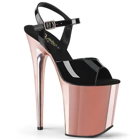 FLAMINGO-809 Rose Gold Chrome Platform Exotic Dancer Shoe