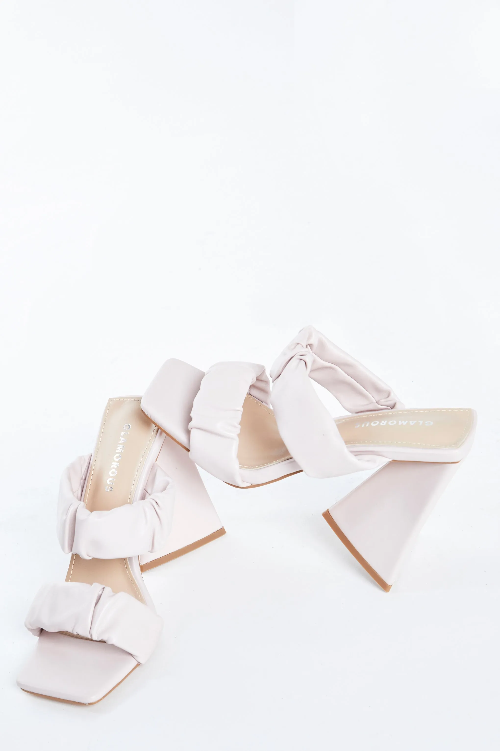 Glamorous Pink Flared Block Heel Mules