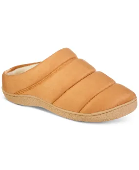 Isotoner Mens Rory Hoodback Puffer Slipper Tan Medium 8 - 9