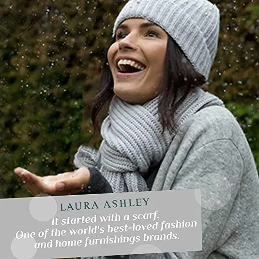 Laura Ashley Womens Texture Plush One Band Memory Foam Slide On Slippers, Warm Fuzzy Fluffy Open Toe Bedroom Slides Slipper