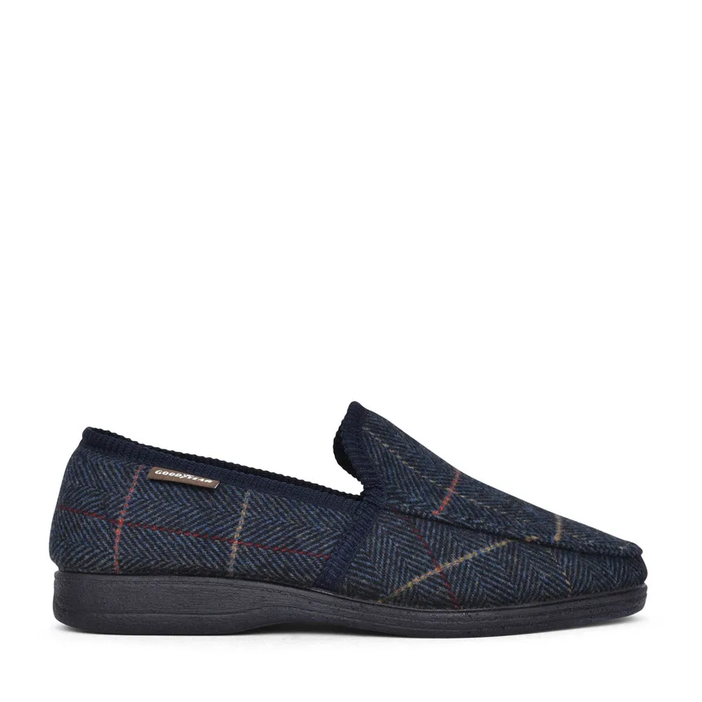 Mens Goodyear Eisenhower Slipper Navy Blue KMG137
