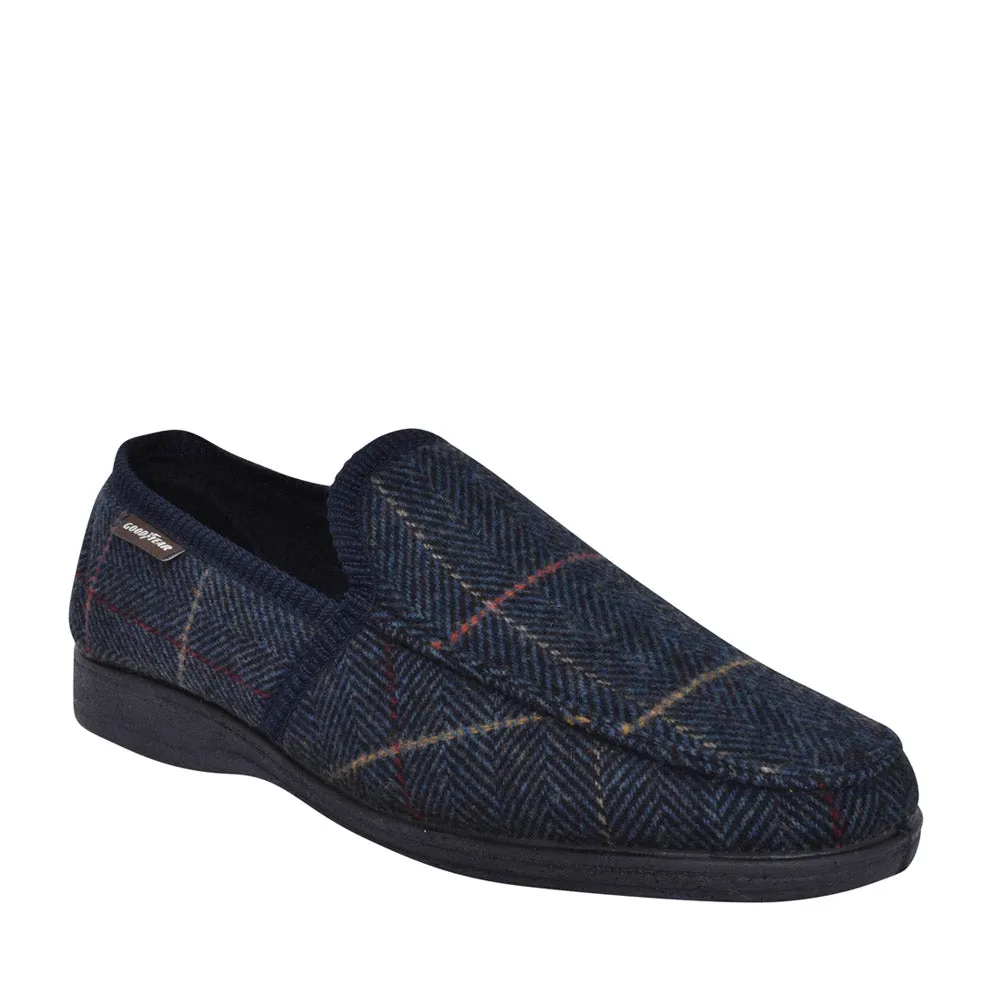 Mens Goodyear Eisenhower Slipper Navy Blue KMG137