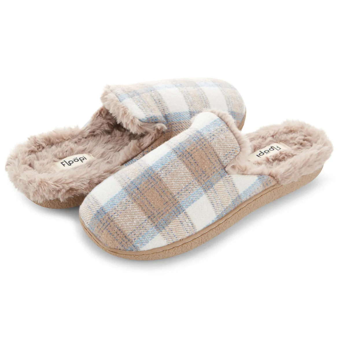 Womens Festive Plaid Slippers