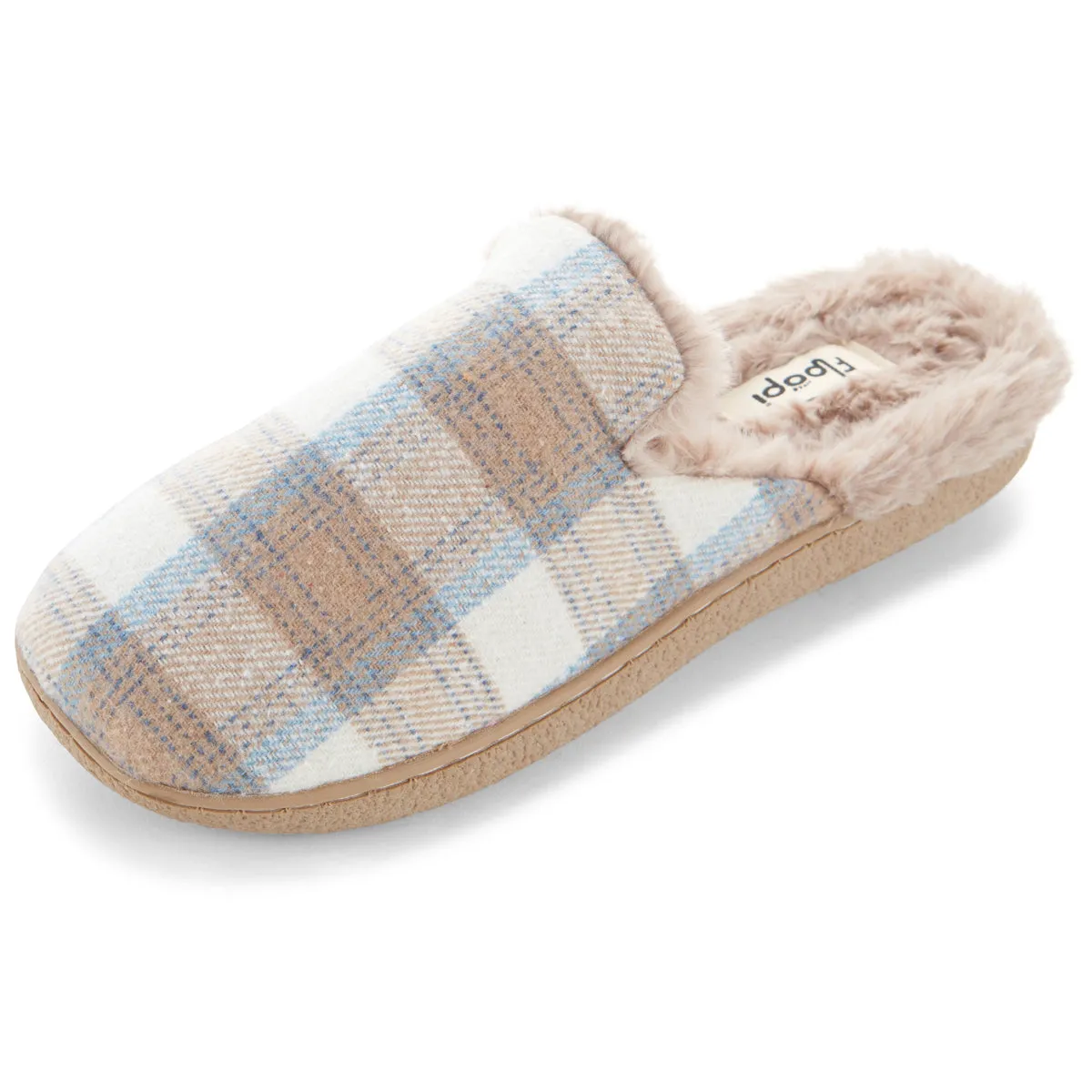 Womens Festive Plaid Slippers