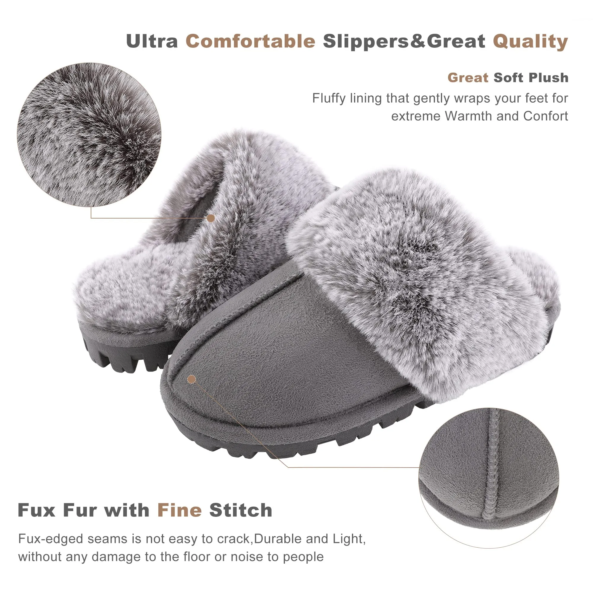 Womens Memory Foam Slippers for Women Indoor Outdoor Womens House Shoes